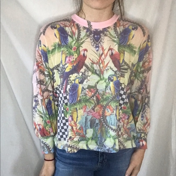 Wildfox animal and checker print lightweight crewneck - Picture 6 of 6